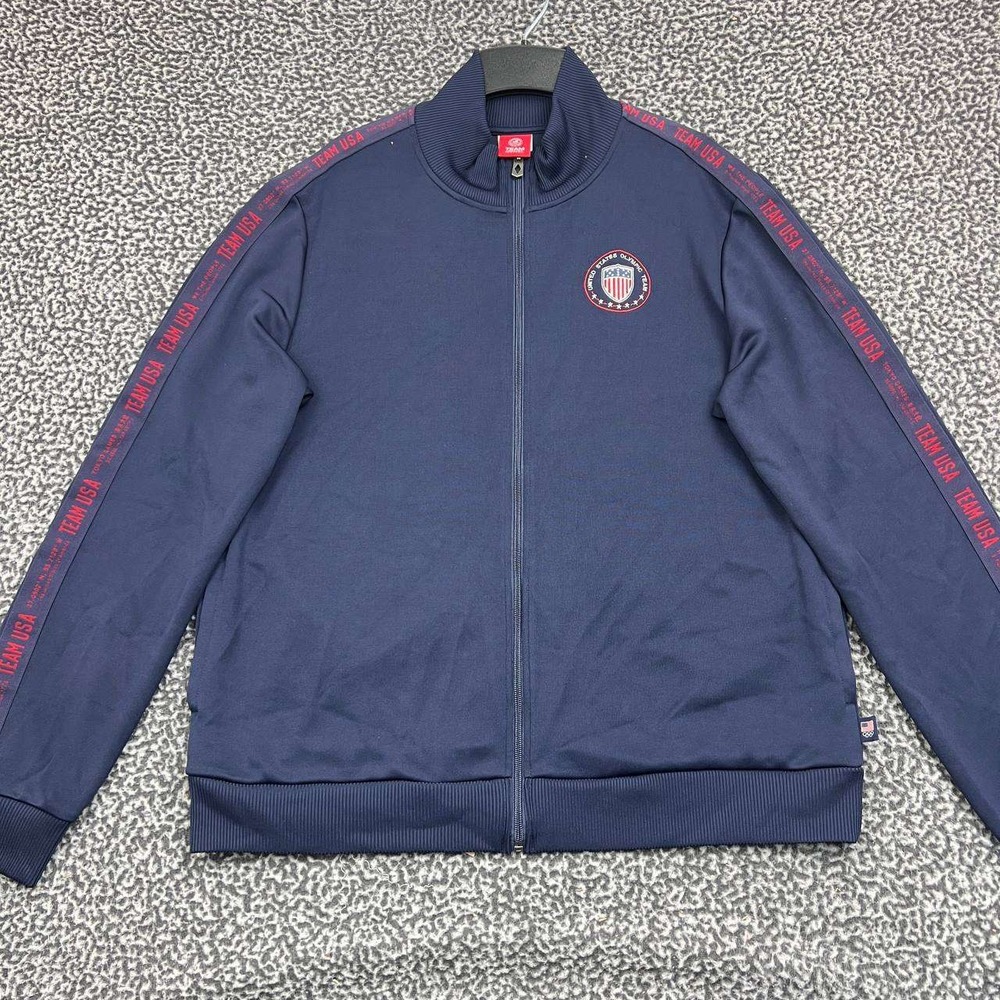 Team USA Olympic Sweatshirt Men Large Blue Full Zip Team Apparel Long‎ Sleeve L